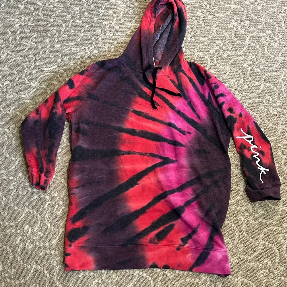 VS Pink Supernova Tie-Dye Hoodie Sweater Dress size XL - Picture 5 of 9